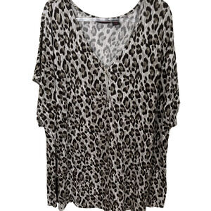 Christian Siriano Women's Size 3X Tunic Leopard Print Artsy, Boho, Oversized